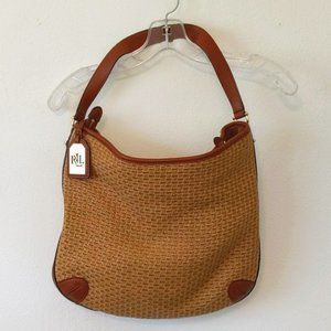 Lauren Ralph Lauren Tan Woven Shoulder Bag